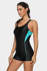 Attraco Black Athletic Pull Over One Piece Sport Bathing Suit-Attraco | Fashion Outdoor Clothing