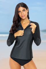 Clearance | Women's Sleek Quarter Zip Long Sleeve UPF 50+ Rash Guard