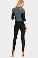 Attraco Front Half-Zipper Grey One Piece Surfing Wetsuit-Attraco | Fashion Outdoor Clothing