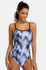 Attraco Gray Sporty Colorful One Piece Swimsuit-Attraco | Fashion Outdoor Clothing