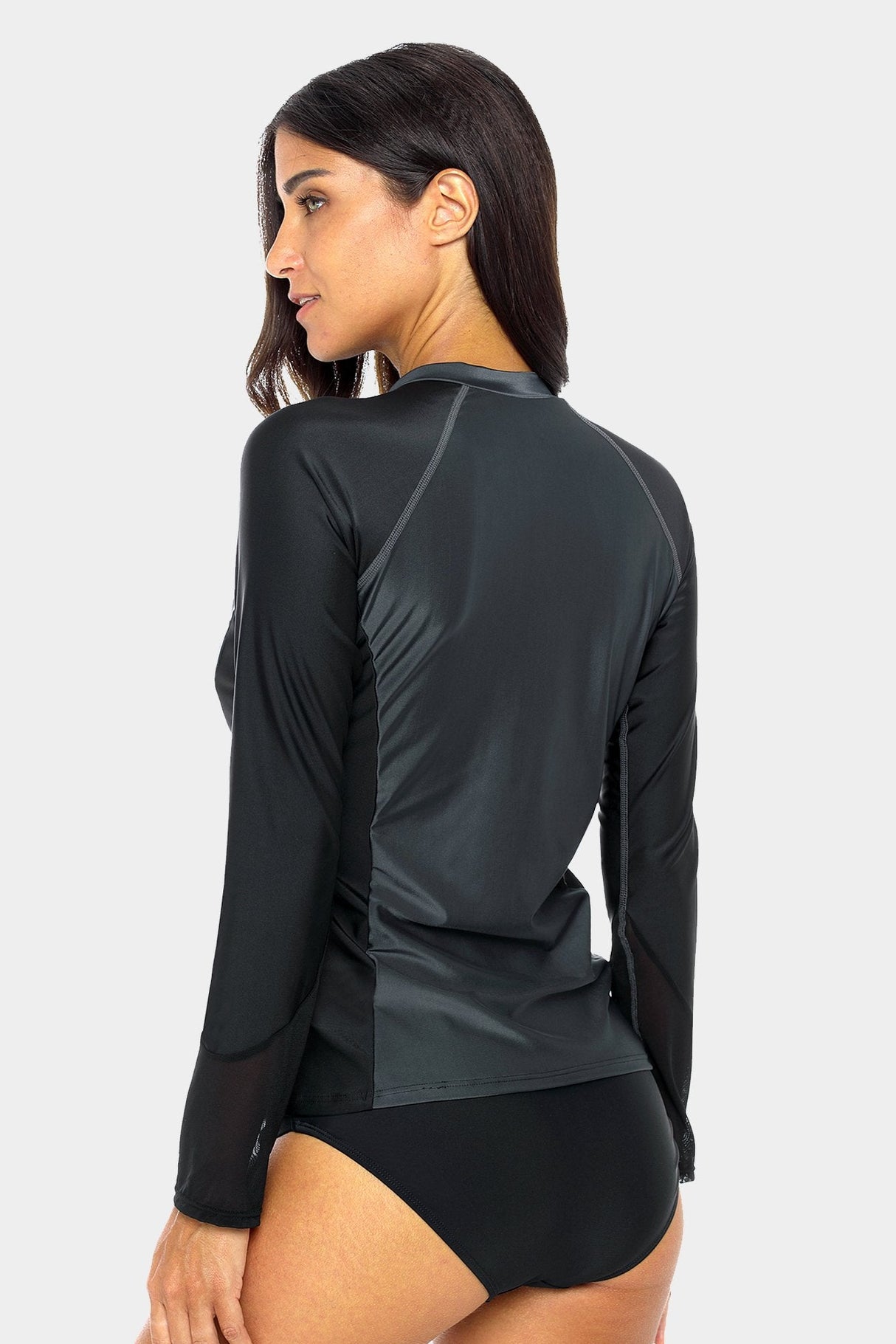 Women's Sleek Quarter Zip Long Sleeve UPF 50+ Rash Guard-Attraco | Fashion Outdoor Clothing