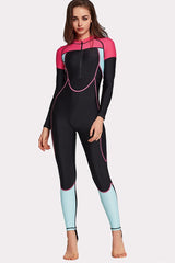 Attraco Half-Zipper Color Block One Piece Surfing Wetsuit-Attraco | Fashion Outdoor Clothing