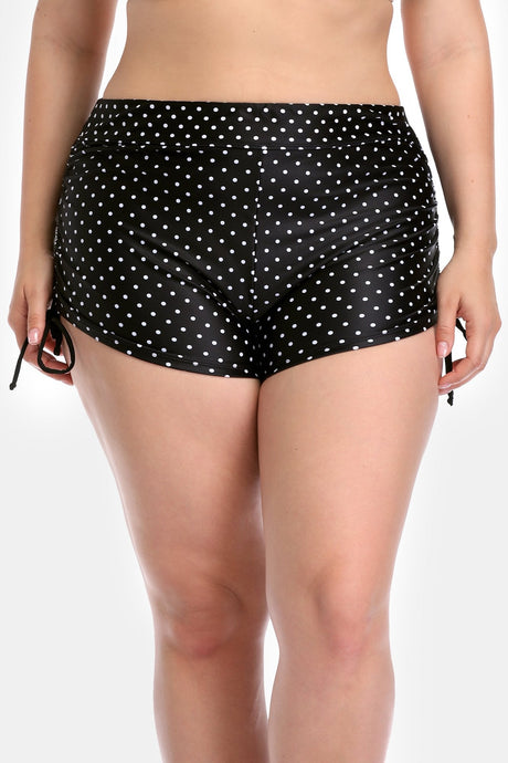 Attraco Women's Plus Dot Printed Drawstring Swim Shorts-Attraco | Fashion Outdoor Clothing