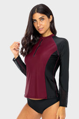 Women's Basic Half-zip UPF 50+ Long Sleeve Rash guard-Attraco | Fashion Outdoor Clothing