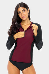 Women's Basic Half-zip UPF 50+ Long Sleeve Rash guard-Attraco | Fashion Outdoor Clothing