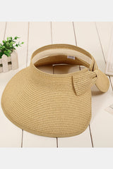 Women Roll Up Foldable Wide Brim Sun Visor Straw Hat