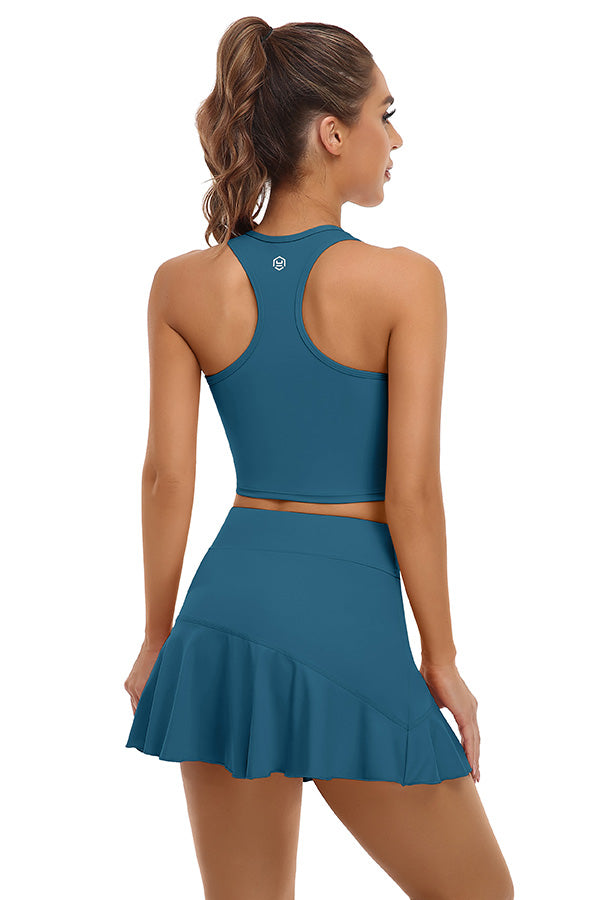 Green Athletic Women's Tennis Dress with Pockets
