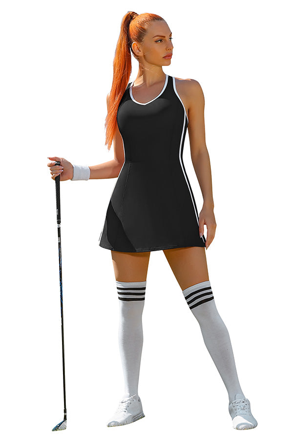 Women's Racerback Tennis Golf Dress with Shorts and Built-in Bra Athletic  Dress with Pockets