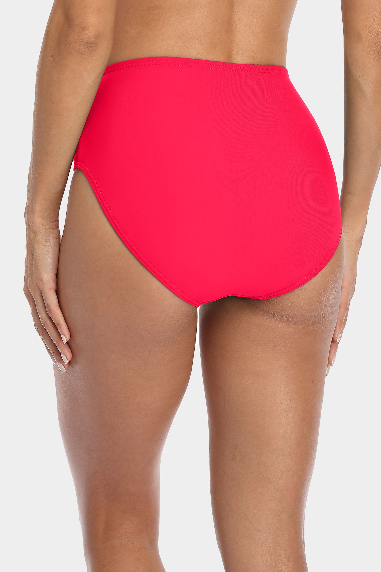 Attraco Women's Solid High Waisted Pleated Bikini Swim Bottom-Attraco | Fashion Outdoor Clothing