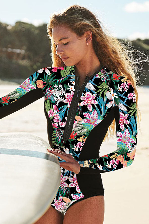 Attraco Floral Full Body Sun Protection Surfing Suit