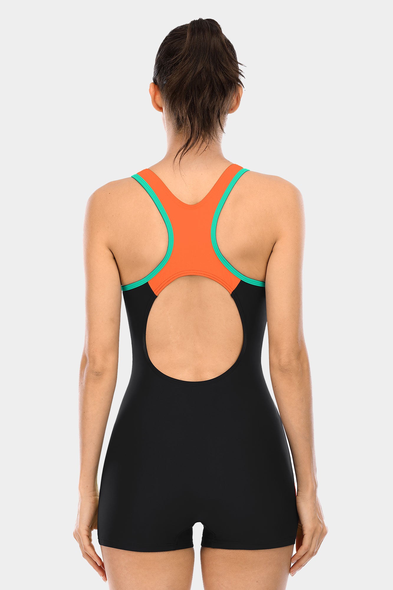 Attraco Orange Pullover Athletic Boyleg Racerback Swimwear-Attraco | Fashion Outdoor Clothing