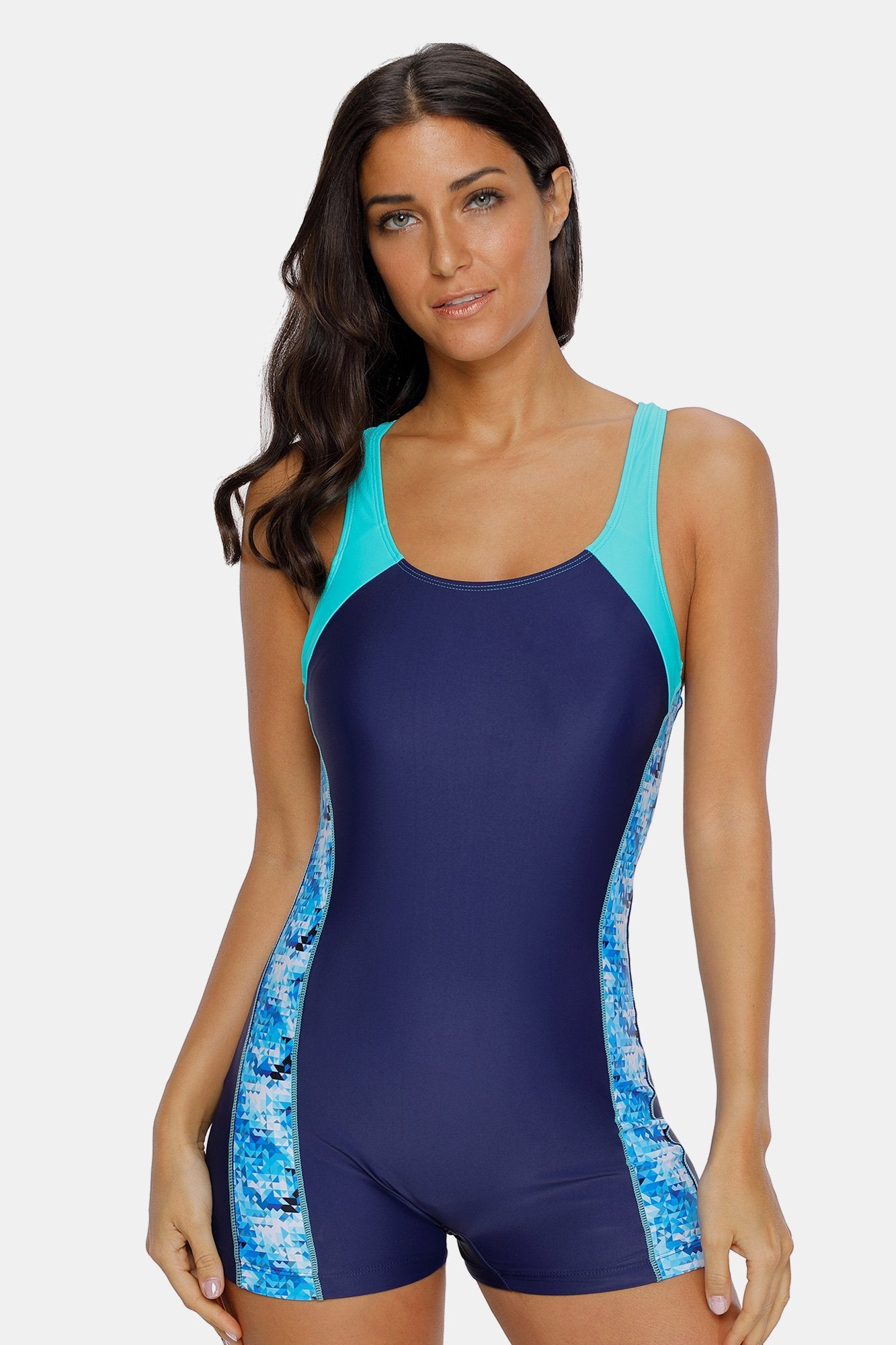 Attraco BLue Athletic Pull Over Sport Bathing Suit-Attraco | Fashion Outdoor Clothing