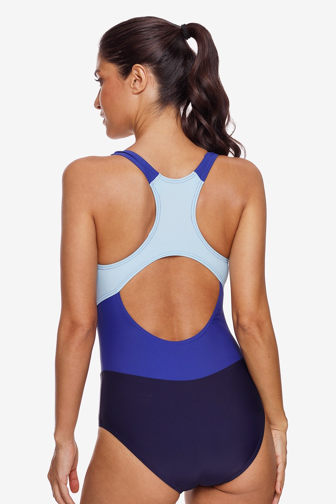Attraco Women Color Block Racerback Athletic Swimsuit-Attraco | Fashion Outdoor Clothing