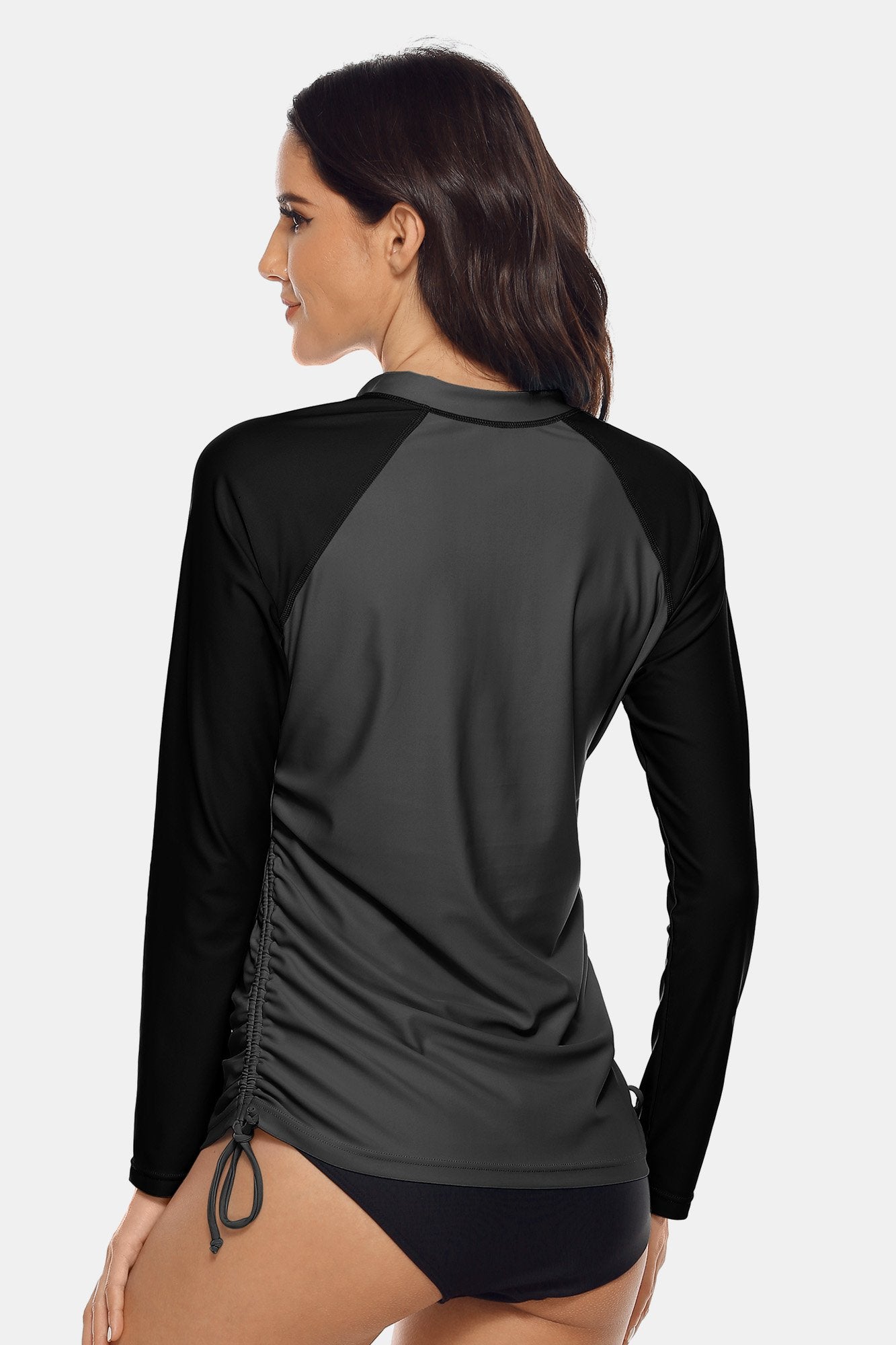 Women's Quarter Zip Drawstring Long Sleeve UPF 50+ Rash Guard-Attraco | Fashion Outdoor Clothing